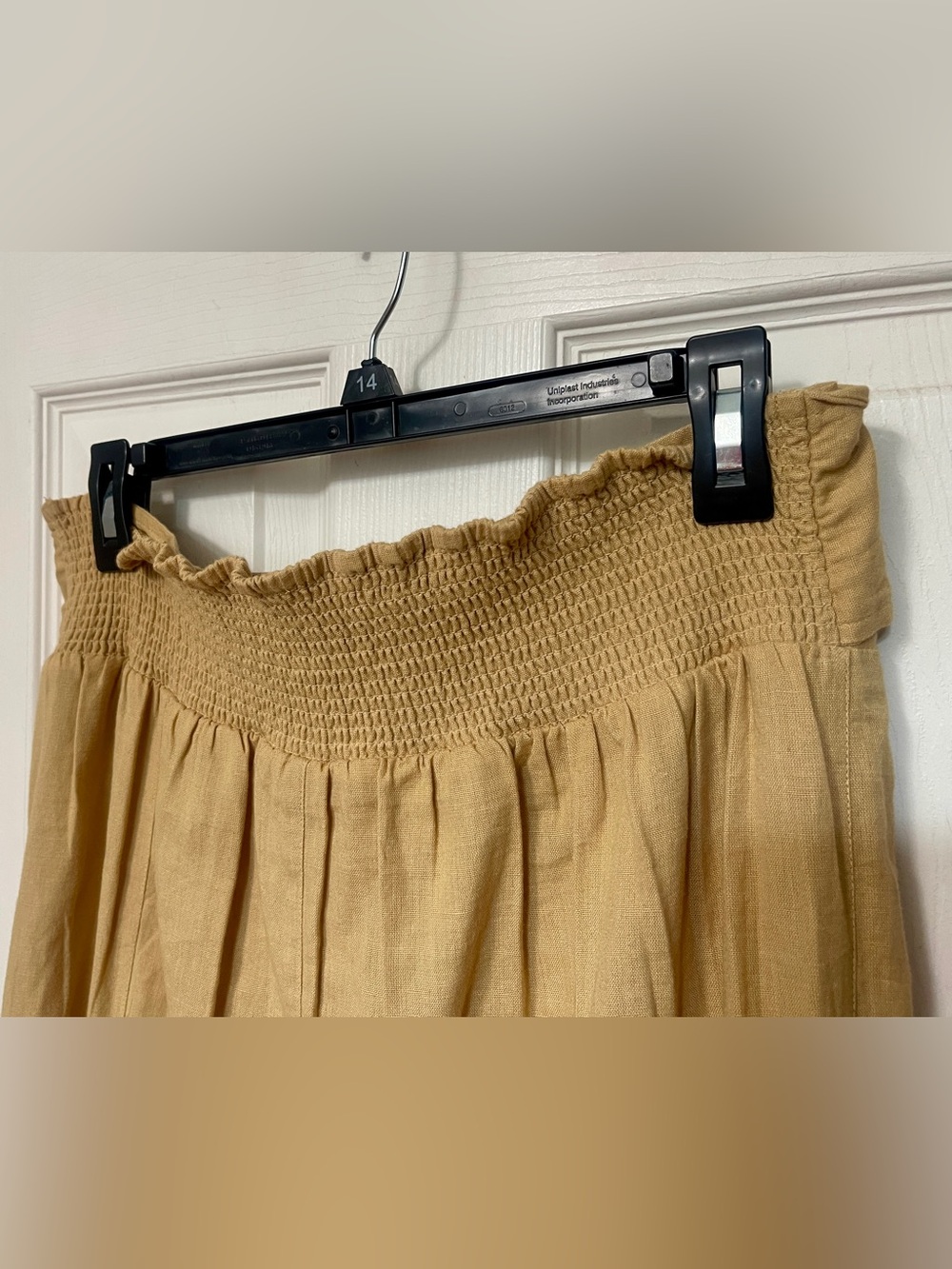 Free People Marguerita Maxi Skirt Golden Yellow Pull-On Cotton Linen Sz L NWT - Picture 11 of 13